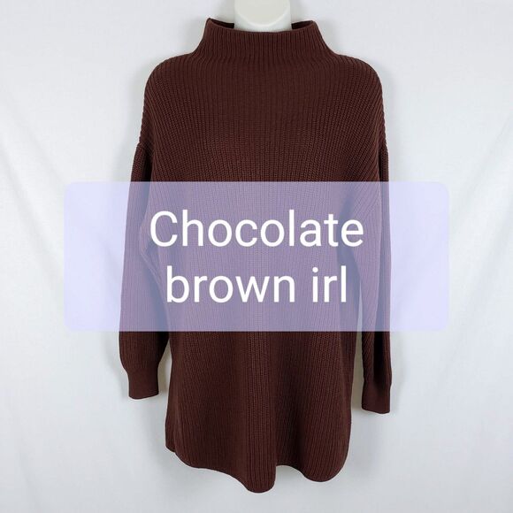 Wilfred Merino Wool Sweater Dress Chocolate Brown Womens XL Slouchy Minimalist - Picture 9 of 12
